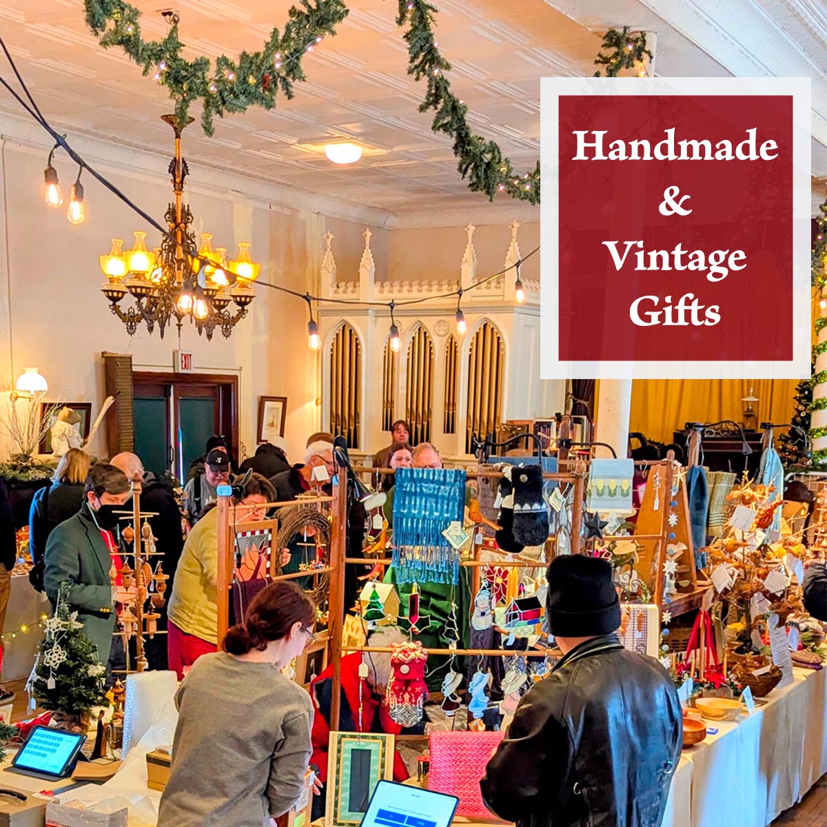 Our meeting room will be beautifully decorated and filled with handmade and vintage gifts.